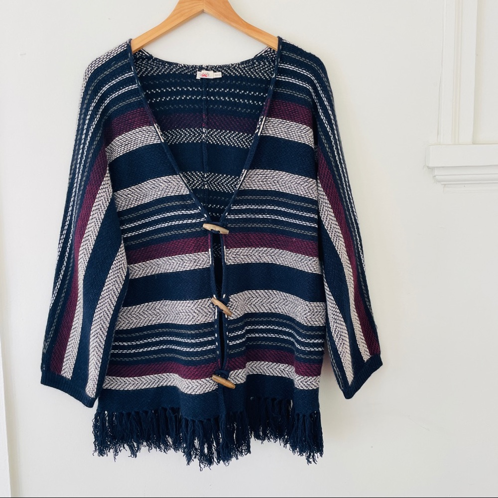Faherty Denver Cashmere Blend Cardigan in Wilderness Serape - Toggle Sweater